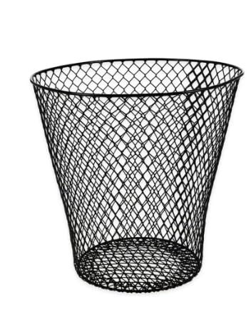 4 Pack Black Wired Mesh Waste Basket 9IN Tall Office Classroom Crafts Bathroom Garden Plant Cover