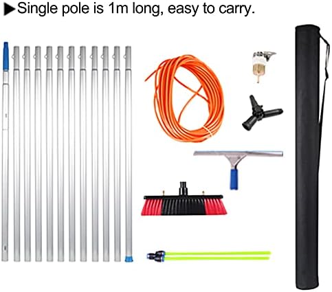 Glass Cleaning Brush Home Water Fed Telescopic Pole Kit Solar Panel Brush Rotating for Photovoltaic PanelWater Fed Telescopic Brush 39ft Window Cleaning Pole with Squeegee Solar Panel Cle