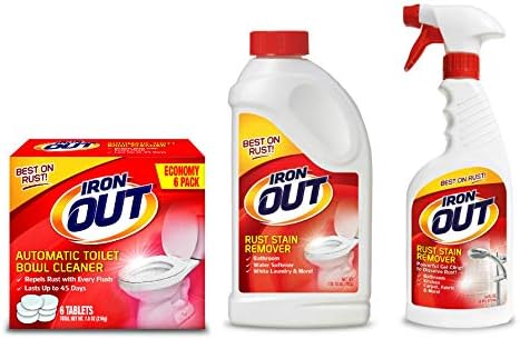 Iron Out Rust Stain Remover Automatic Toilet Bowl Cleaner Tablets Powerful Gel Spray and Powder