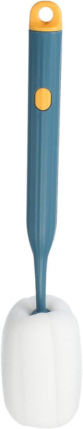 1 Pcs 10.7 Inch Bottle Cleaner Brush Soft Spon Plastic Handle Dark Blue