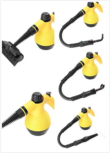 Mallofusa Portable Steam Cleaner Multi-Purpose Handheld Steam Cleaning Tool for Bathroom Kitchen Office Sofa Car Cleaning and Disinfecting No Chemicals Yellow