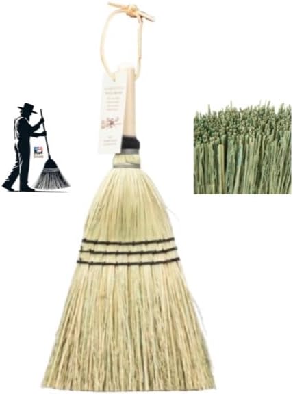 Deluxe Whisk Broom - Authentic Amish Corn Straw Hand Brush &amp Handle