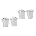 4pcs Galvanized Planter Trash Can Lid Small Wastebasket Lid for Indoor Plants Storage Container