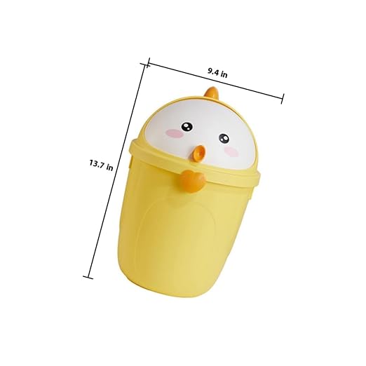 BESPORTBLE Cute Chick Style Trash Can with Lid for Bedroom Cartoon Household Waste Bucket Odor-Resistant Large Wastebasket for Home Office Decorative Trash Bin