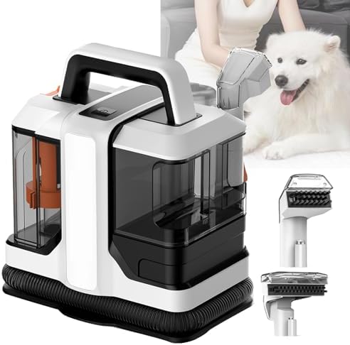 Portable Carpet Cleaner with Dual Brush Head Efficient Stain Remover for Carpets Stairs Upholstery &amp Car Seats 800ml Tank