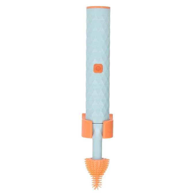 Electric Bottle Brush Set Bottle Cleaner Brush Wall Mounted Silicone 2 Speed Safety IP65 Waterproof for Straws (Blue)