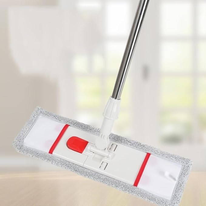 Household Easy to Clean Flat Mop with Foot Operated Cloth Changing Configuration(E)