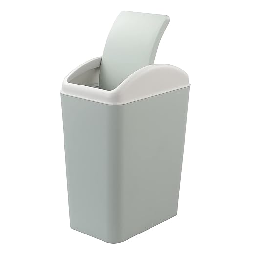 Kekow 4.5 Gallon Small Plastic Trash Can Swing Lid Waste Can Blue