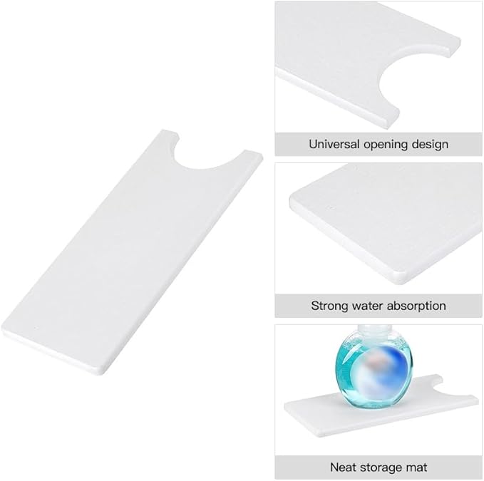 Set of 2 Large Stone Dish Drying Mat for Kitchen Counter &amp Faucet Mat for Sink Quick Dry Water Absorbing Diatomaceous Earth Dish Pad Tray for Dining Room White