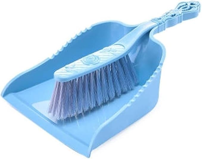 Whisk Broom Hand HeldHand BrushSoft Cleaning Brush Hand Broom Dust Pan and Brush Set Hotel Family Clothes Dust Hair Sofa Bed Sheets Bedspread Carpet Cleaning dust Catcher(Blue)