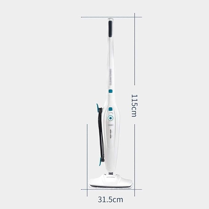 Vacuum and Steam Mop All in One Compact Bagless Wet-Dry Vacuum Cleaner with HEPA Filtration Cord Rewind and Comfort Handle Steam Upright Vac for Hardwood Tile Floors Home and Office