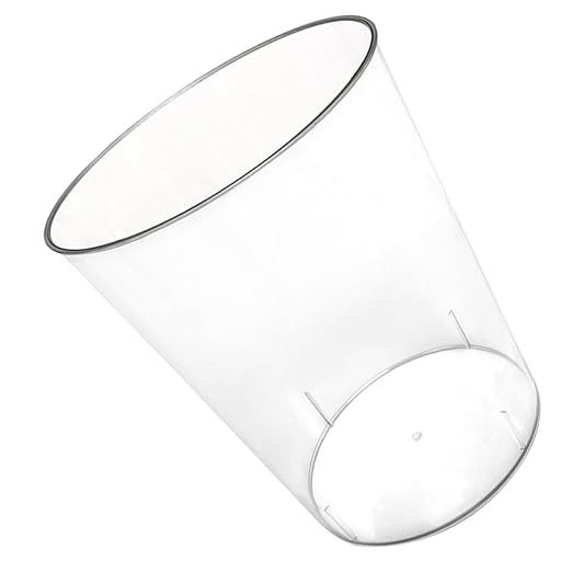 VANZACK Transparent Large Trash Can Household Wastebasket with Solid Base Edges Modern Nordic Style for Office Home Bathroom Desktop Use