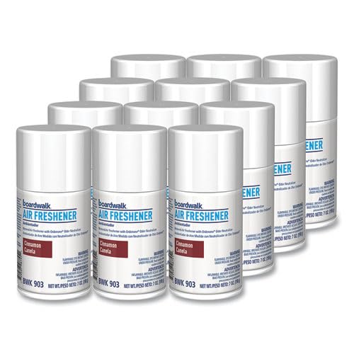 Boardwalk Metered Air Freshener Refill 12-Pack 7 oz Aerosol Spray Cinnamon Sunset Scent Fits Most Standard Dispensers Lasts For 30 Days