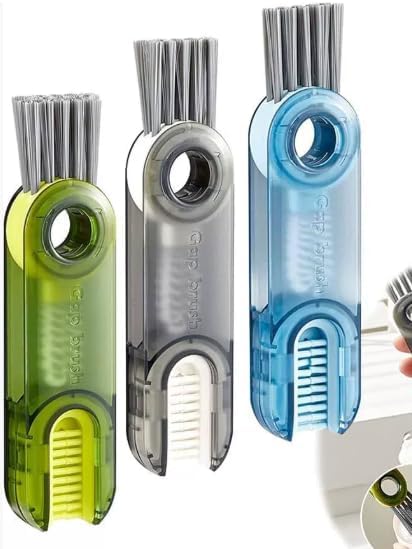 3-in-1 Cup Lid Cleaning Brush Set of 3 - Multi-Functional Water Bottle &amp Tumbler Lid Cleaner