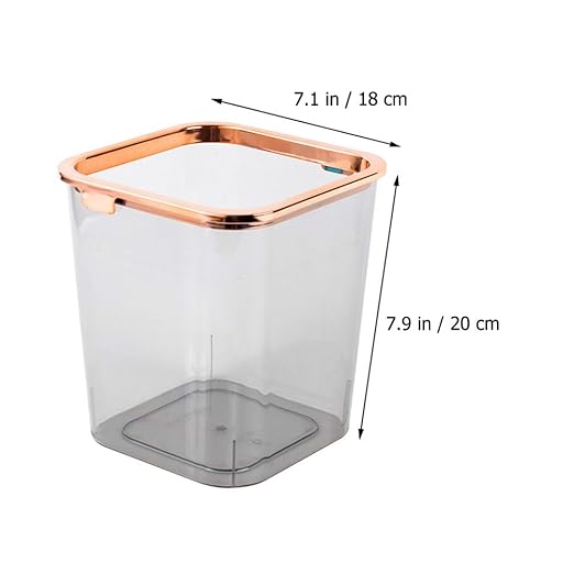 Kichvoe Portable Transparent Trash Waste Bin for Home Office Simple Design for Bedroom Kitchen Rubbish Container for Organization