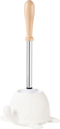 Turtle Base Toilet Brush and Holder Set - Ceramic Toilet Bowl Cleaner Brush DIY-Paintable Toilet Base Bathroom Brush for Home &amp Commercial Use - White