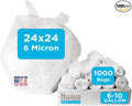 24 x 24 Clear Trash Bags 6-10 Gallon Trash Bag 1000 Count 6 Micron Value Pack For Lightweight Trash for Small Wastebaskets For Home and Office Use