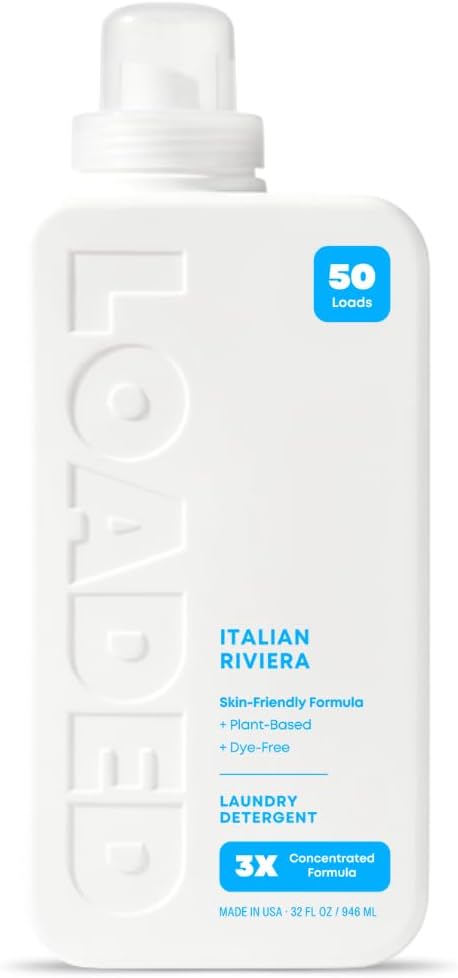 Loaded Laundry Detergent Luxury Cologne &amp Perfume Scented | 50 Loads | Sea Salt &amp Citrus | Skin-Friendly &amp Plant-Based | Made in USA | 32 oz