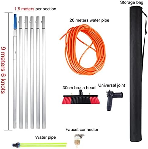 Window Cleaning Pole Telescopic Window Cleaning Brush Extendable Cleaner for Greenhouse Roof Solar and Photovoltaic Panel Cleaning - 9M 9M(9M)
