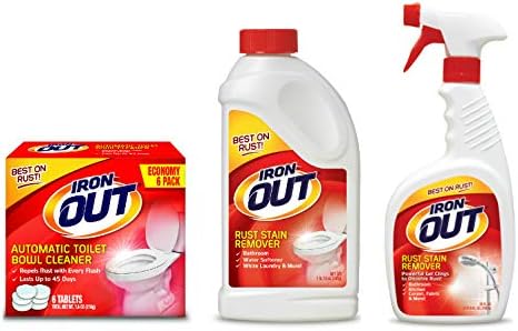 Iron Out Rust Stain Remover Automatic Toilet Bowl Cleaner Tablets Powerful Gel Spray and Powder
