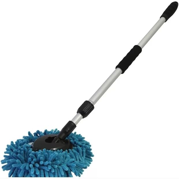 Microfiber Wash Mop with 43 Telescoping Handle – Soft Chenille Brush Head for Cars SUVs &amp Trucks – Removable Washable Bonnet
