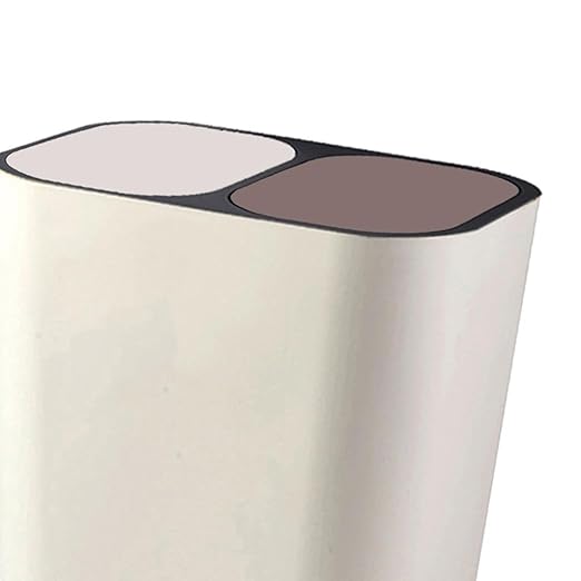 Yajuyi 18L Trash Can Garbage Bin Rubbish Storage Bucket Office Wastebasket for Living Room White