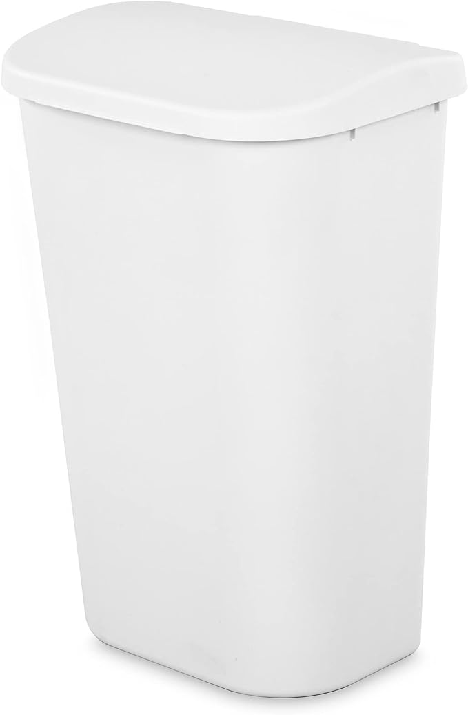Sterilite 10758006 11.3 gal Lift Top Wastebasket White