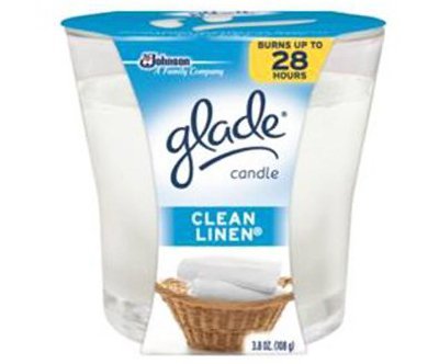 Glade Ivory Clean Linen Scent Jar Air Freshener Candle 3-1/16 in. H x 3-1/4 in. Dia. 3.4 oz.