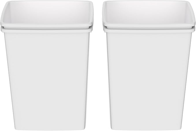 35QT Kitchen Trash Can Sturdy and Lightweight Slim Trash Can Trash Cans for Kitchen Workspace Bathroom Office Easy to Clean 4-Pack White