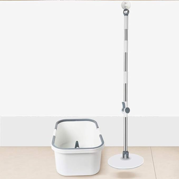 Microfiber Mop and Bucket System for Floor Cleaning with 2 Washable Flat Pads