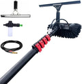 Glass Cleaning Brush Household Water Supply Telescopic Pole Kit Solar Panel Rotating Brush Solar Photovoltaic Panels7.2M Window Cleaning Telescopic Pole with Water Fed Extendable