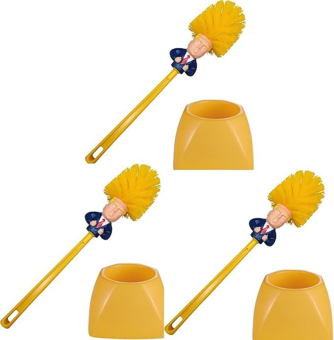 3 Set Trump Toilet Brush with HolderMake Toilet Clean agin Trump Toilet Brush Funny Toilet BrushGifts for Anti Trump