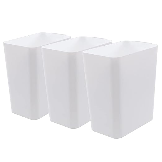 Teyyvn 3-Pack 4.5 Gallon Small Plastic Trash Can Garbage Container Basket for Bathroom Kitchen Office