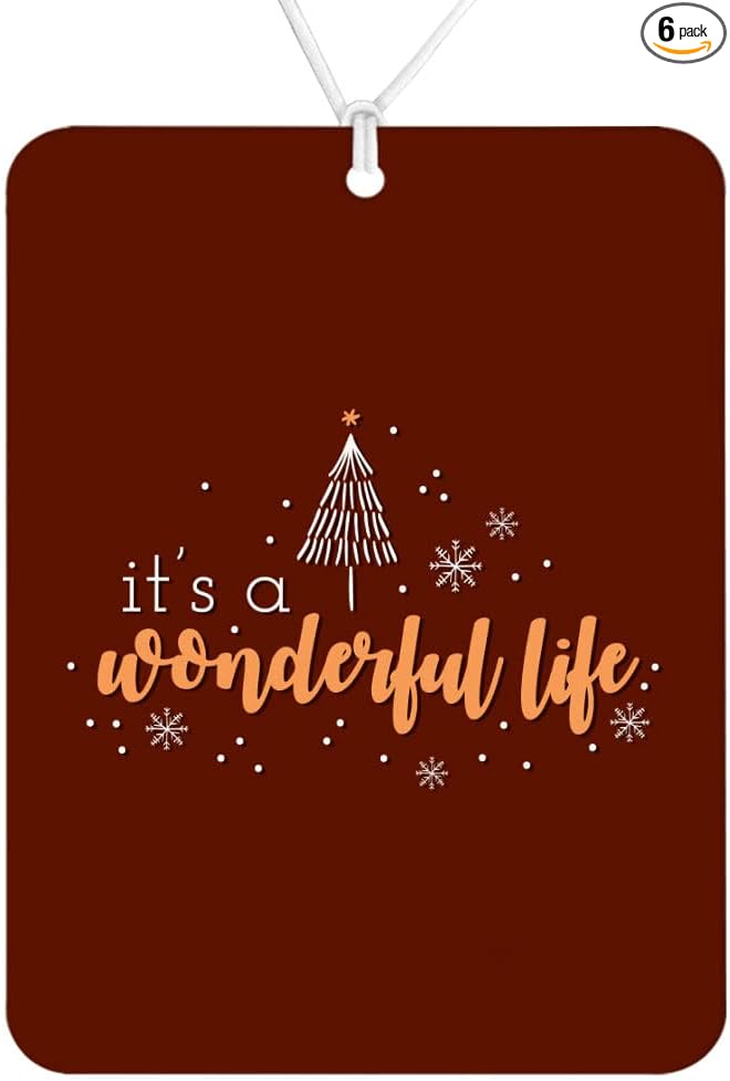 It's a Wonderful Life Car Freshener Set of 6 - Christmas Design Car Air Freshener - Best Design Air Freshener for Car