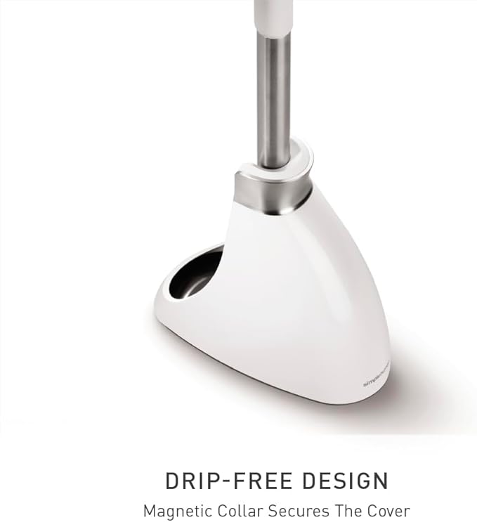 simplehuman Toilet Brush with Caddy Stainless Steel White