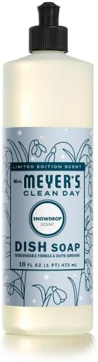 Mrs. MEYER'S CLEAN DAY Dish Soap 4 Pack Variety Pack Iowa Pine Peppermint Snow Drop Gingerbread 16 Fl Oz Each 1 CT