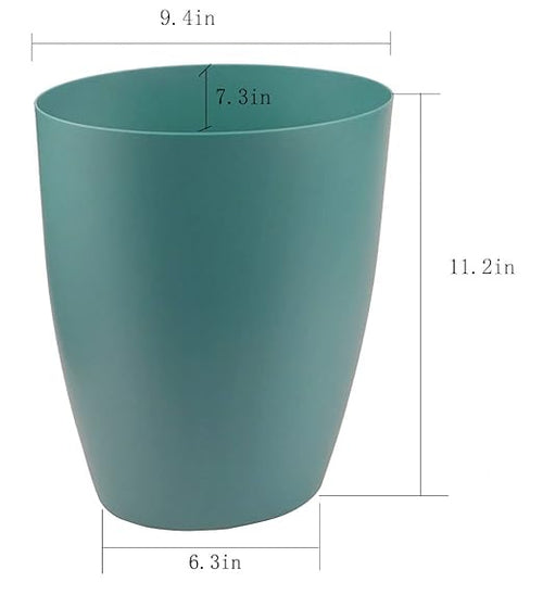 2 Gallon Small Trash CanOval Small Trash Bin Wastebasket for Bathroom Bedroom Kitchen Countertop Under Sink (2 Pack Blue+Green)