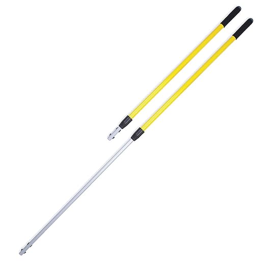 Rubbermaid Commercial Products HYGEN Quick-Connect Adjustable Extension Handle/Pole Lightweight Cleaning Tool for Floors/Walls/Ceilings/Windows for Janitorial/Residential/Commercial/Business Yellow