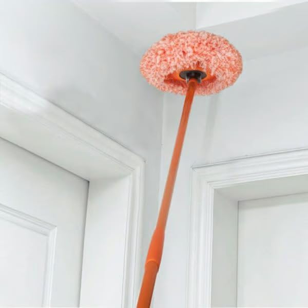 360° Rotatable Adjustable Cleaning Mop - Extendable Wall &amp Floor Mop with Fast Water Absorption for High Places Corners and Gaps (77-167CM)