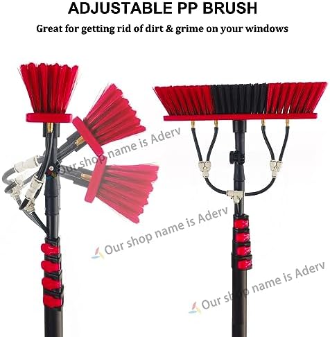 Glass Cleaning Brush Home Water Fed Telescopic Pole Kit Solar Panel Brush Rotating for Photovoltaic Panel3.6-6M Window Cleaning PoleWater Fed Telescopic BrushWindow Cleaner KitExtendable