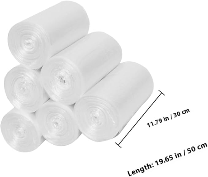 Thickened Disposable Trash Bags 6 Rolls (45x50cm 30 Bags Each for Kitchen and Bedroom Wastebaskets Multipurpose Household Trash Can Liners