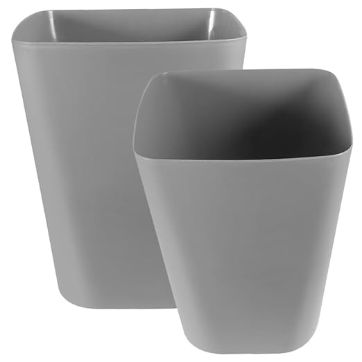 2Pcs Plastic Square Trash Bin Small for Bathroom Bedroom Office Kitchen Portable Wastebasket with Large Capacity Easy-Clean Design