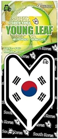Treefrog Young Leaf Fresh Honeydew Melon scent 24-Pack (1-Box) South Korea Flag Car Hanging Air Freshener
