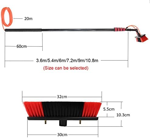Glass Cleaning Brush Household Water Supply Telescopic Pole Kit Solar Panel Rotating Brush Solar Photovoltaic PanelsWater Fed Pole Kit Window and Solar Cleaning Pole Outdoor Win