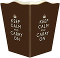 Marye-Kelley WB2431 - Brown Keep Calm and Carry On Wastepaper Basket