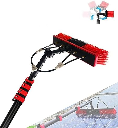 Glass Cleaning Brush Home Water Fed Telescopic Pole Kit Solar Panel Brush Rotating for Photovoltaic Panel3.6m-10.8m Extendable Water Fed Pole Kit for Professional Solar Panel &amp Window Clean