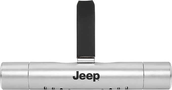 iPick Image for Jeep Car Vent Air Freshener Clip - Official Licensed Silver Aluminum with Adjustable Window + 10 Refill Sticks