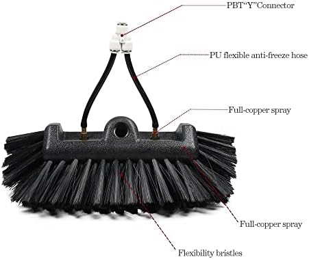 Glass Cleaning Brush Home Water Fed Telescopic Pole Kit Solar Panel Brush Rotating for Photovoltaic PanelTelescopic Window Cleaner Rod with 5 Surface Brush and Window Wiper – Adjustable Len