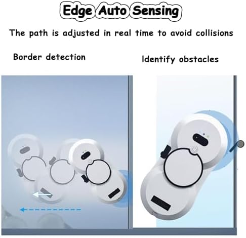 Smart Window Cleaning Robot 5600Pa Suction Dual Cross Water Spray App Control Automatic Glass Cleaner for Home &amp Office (White)