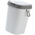 Press-Type Trash Can with Lid 13L Gray Plastic Garbage Bin for Bathroom Kitchen Living Room Household Wastebasket with Cover Nordic Style Large Capacity